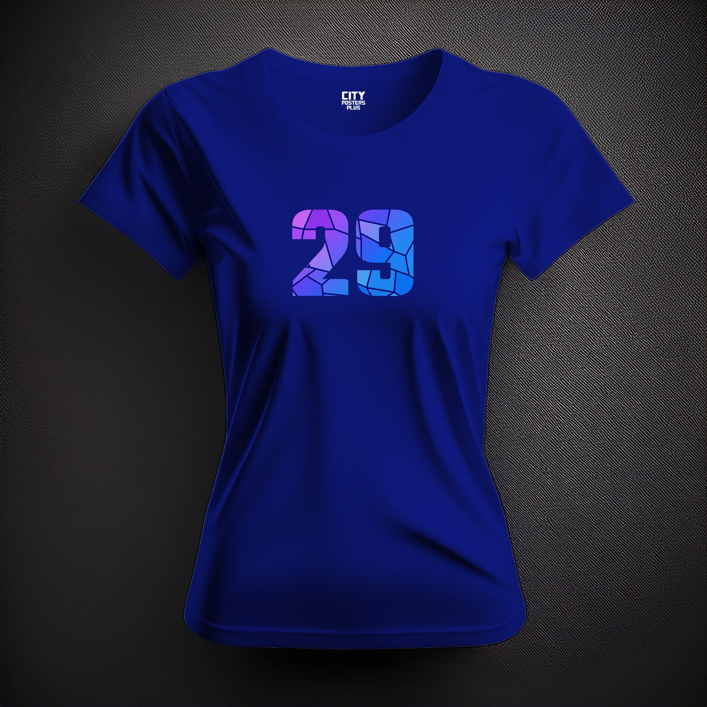 City Posters Plus 29 Number Women T-Shirt (Royal Blue) | Stylish Numeric Graphic Tee