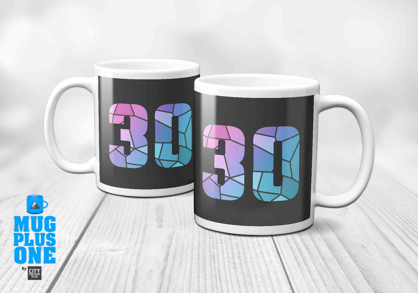 30 Number Mug (Charcoal Grey)