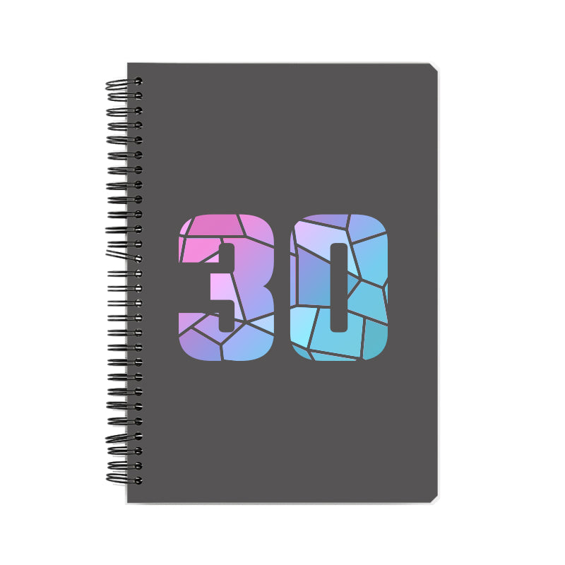 30 Number Notebook (Charcoal Grey)