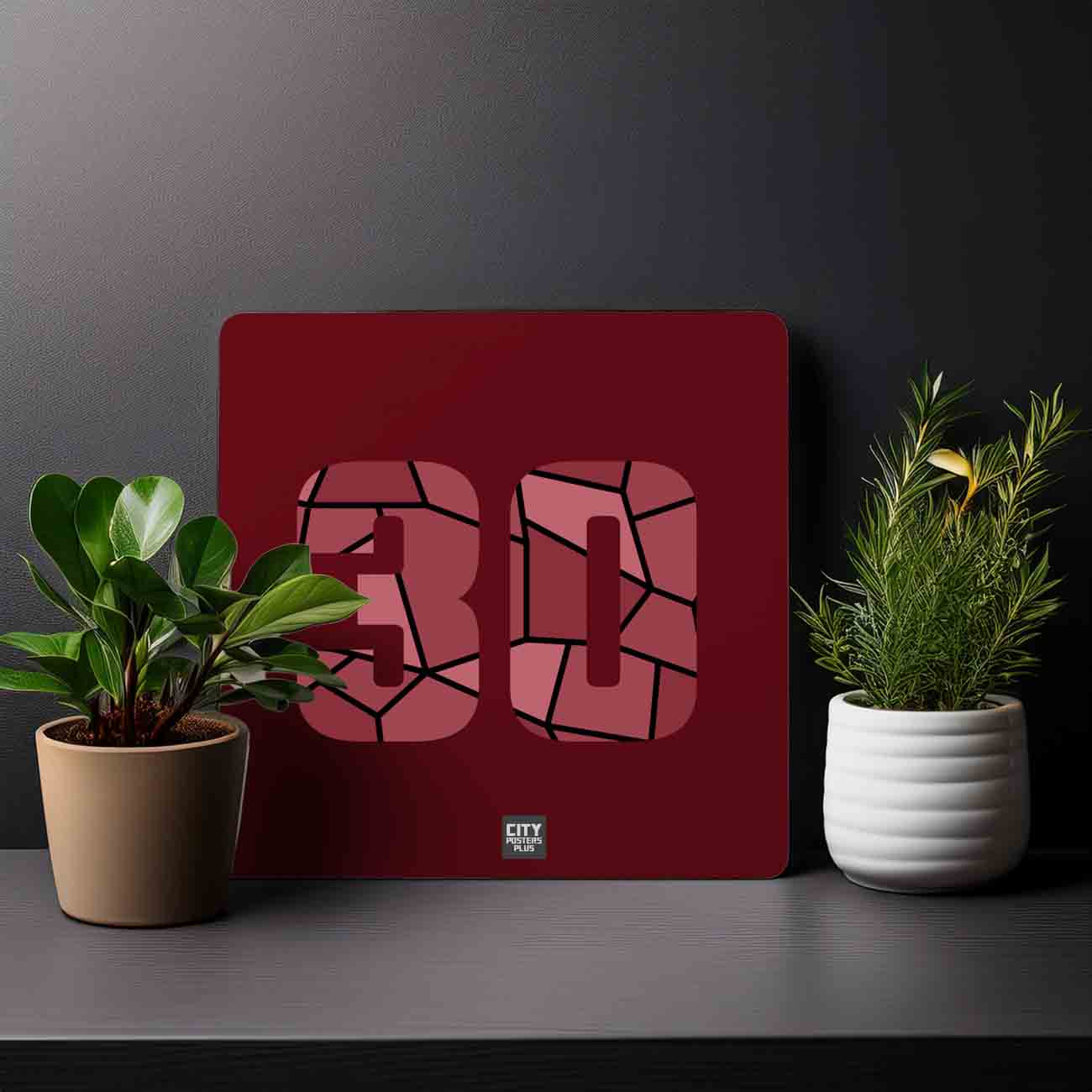30 Number Mousepad (Maroon)