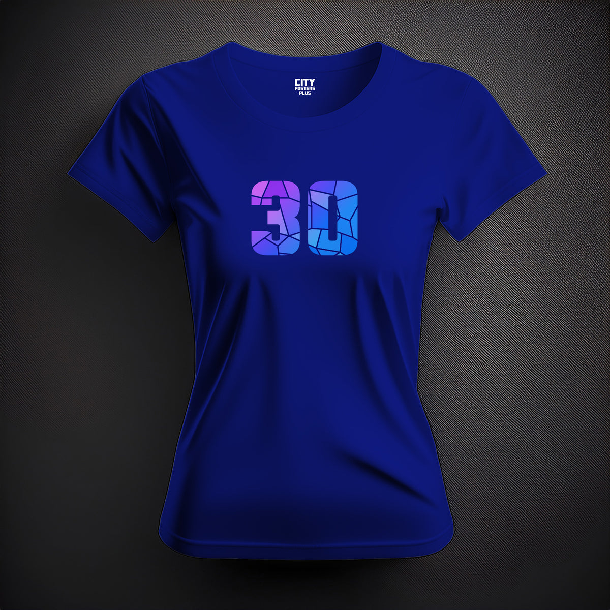 Number 30 Women T-Shirt (Royal Blue) | Stylish Numeric Graphic Tee