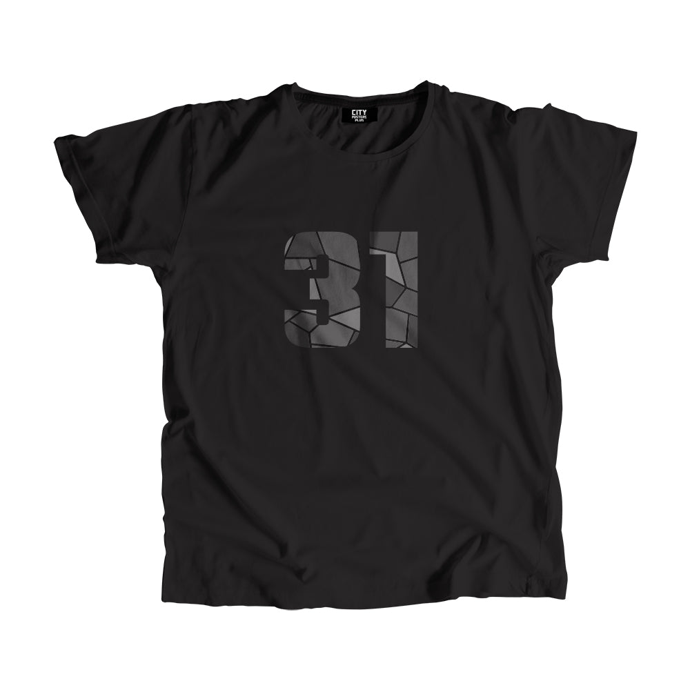 31 Number Men Unisex T-Shirt (Black)| Classic Numeric Graphic Tee