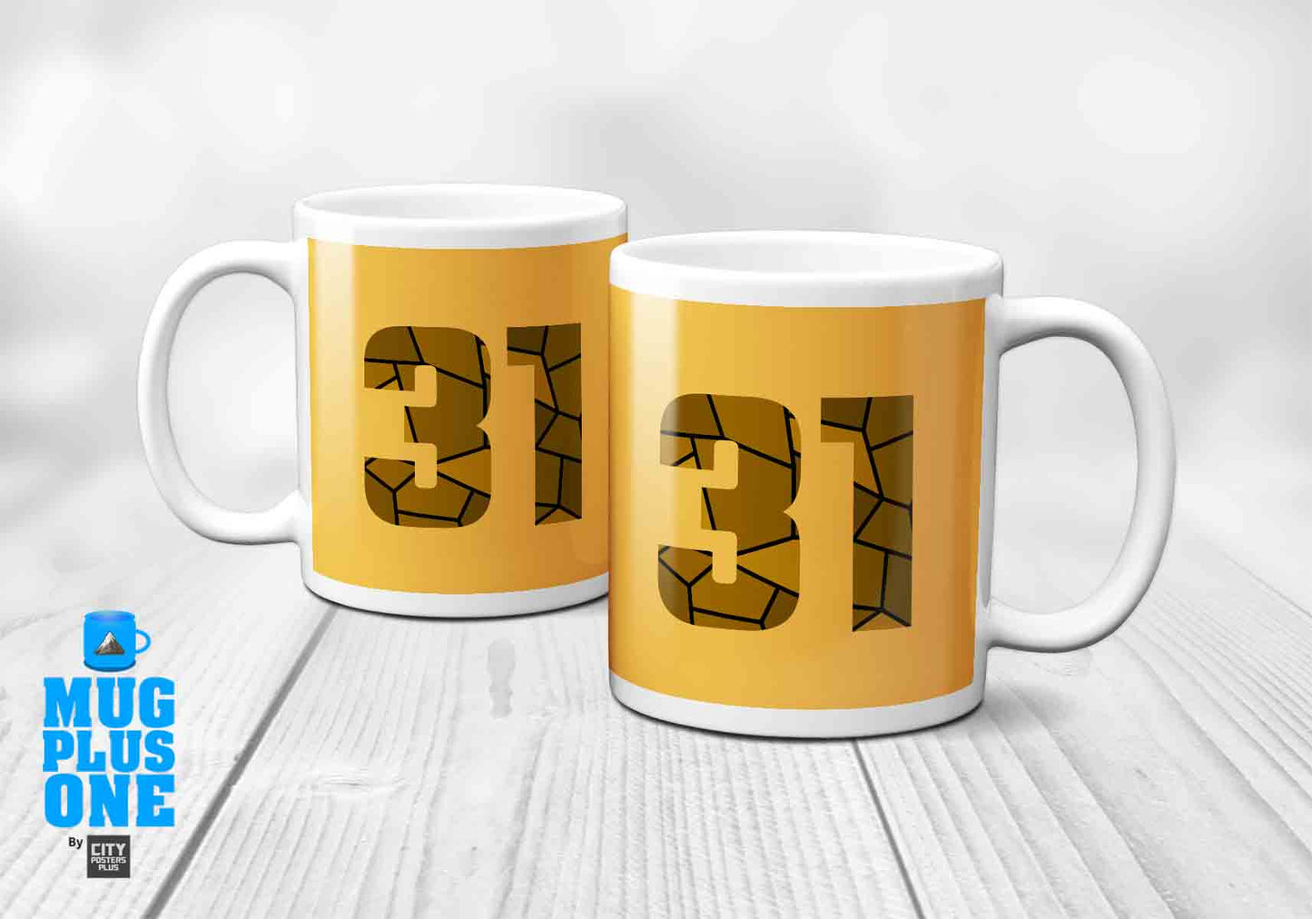 31 Number Mug (Golden Yellow)