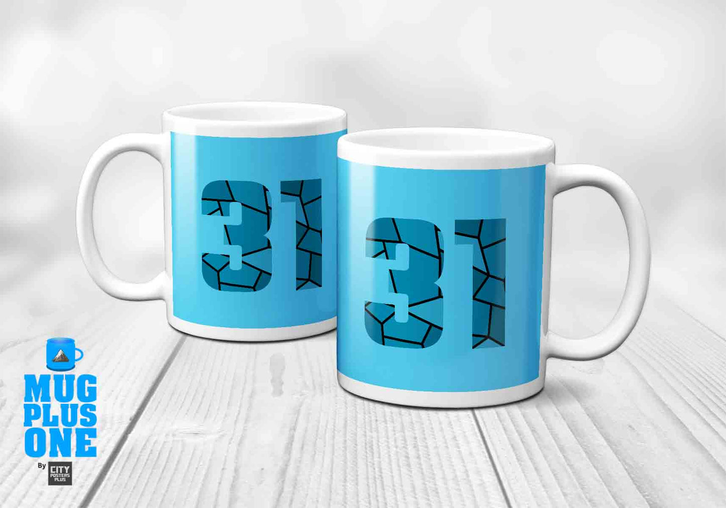 31 Number Mug (Sky Blue)