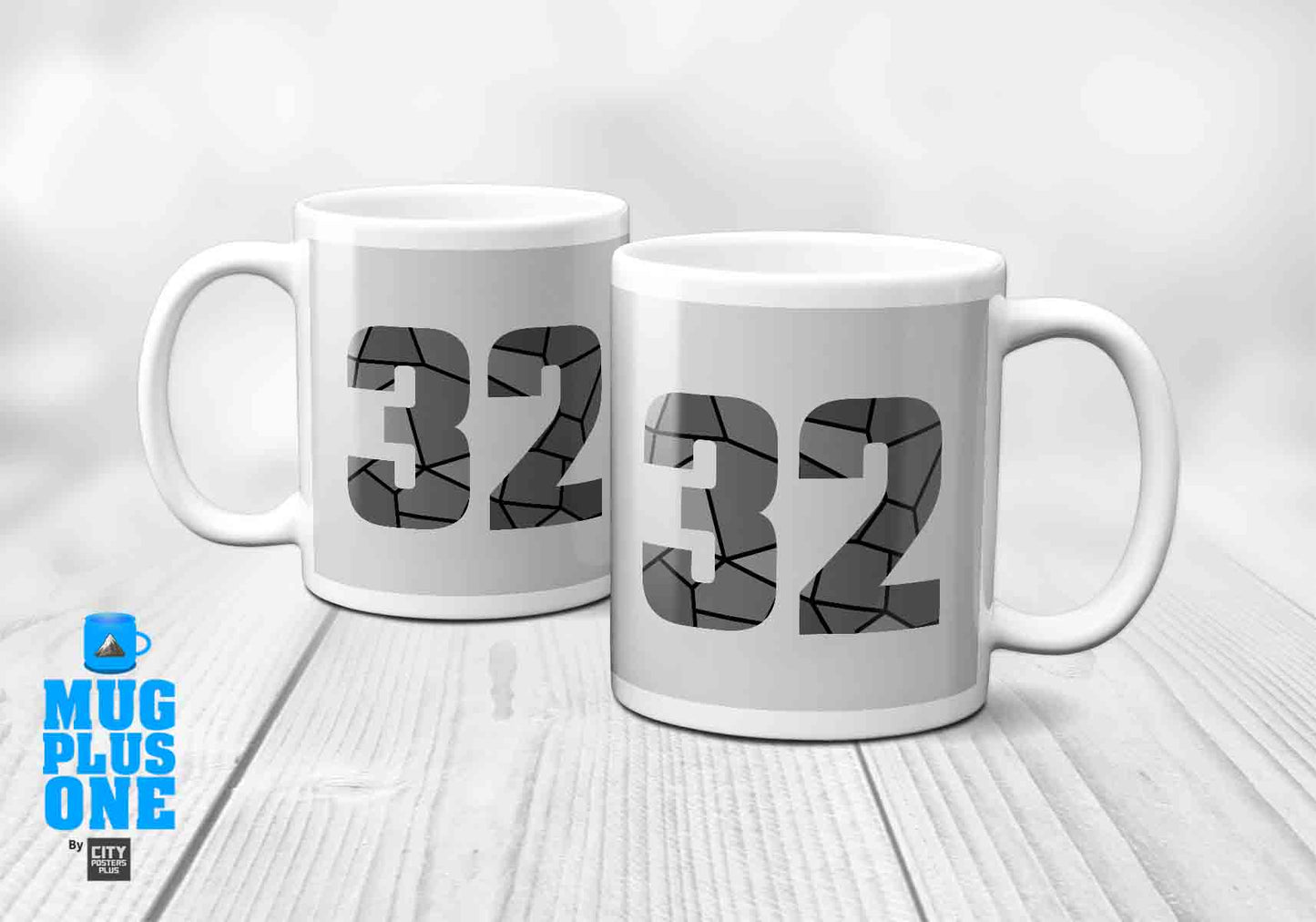 32 Number Mug (Melange Grey)