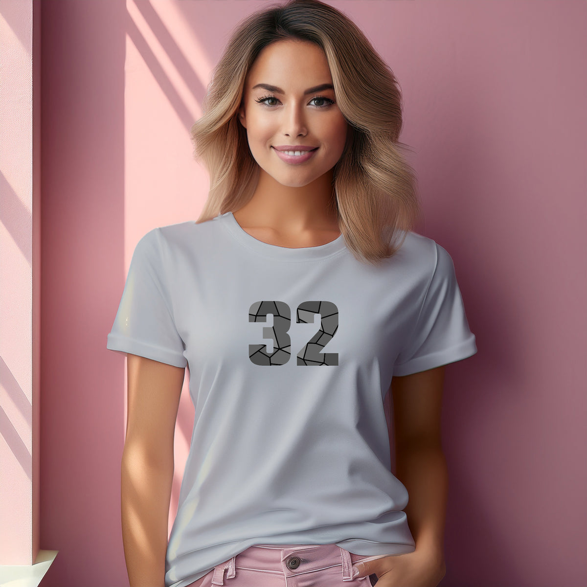 Number 32 Women T-Shirt (Melange Grey) | Numeric Graphic Tee