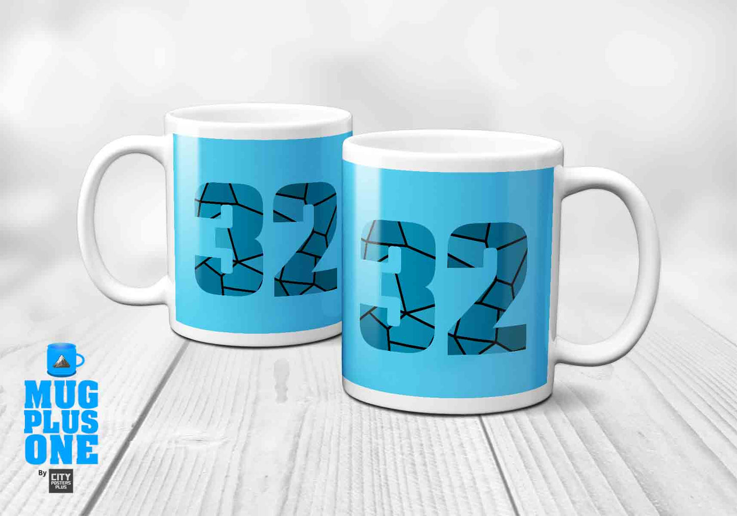 32 Number Mug (Sky Blue)