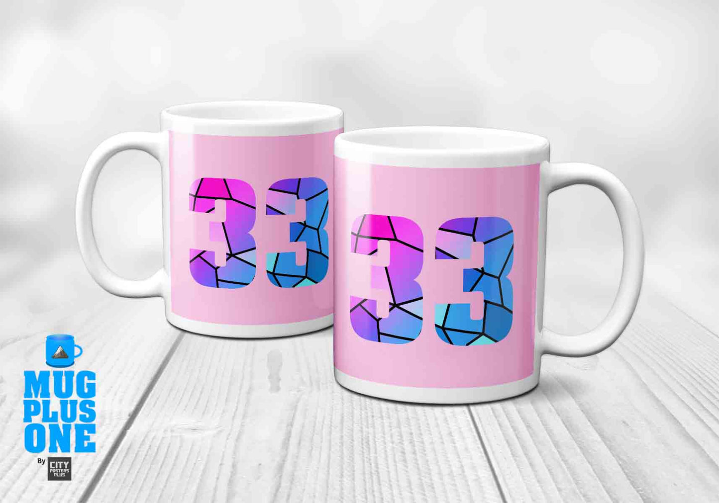 33 Number Mug (Light Pink)