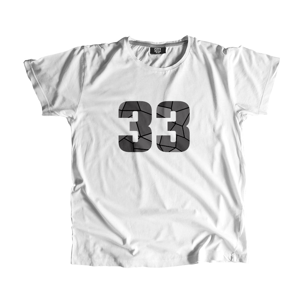 33 Number Men Unisex T-Shirt (White)| Classic Numeric Graphic Tee