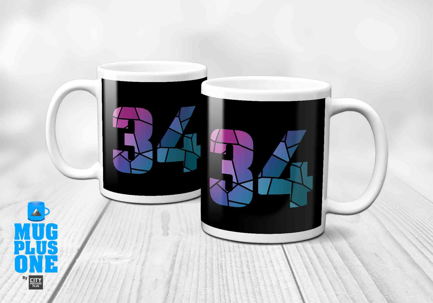 34 Number Mug (Black)
