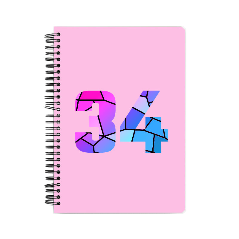 Notebook Plus One 34 Number Spiral Notebook (Light Pink)