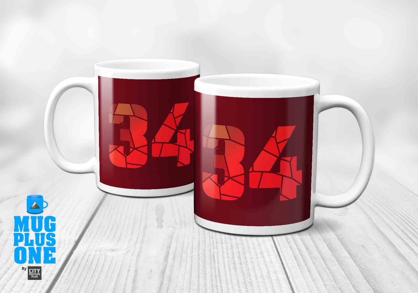 34 Number Mug (Maroon)
