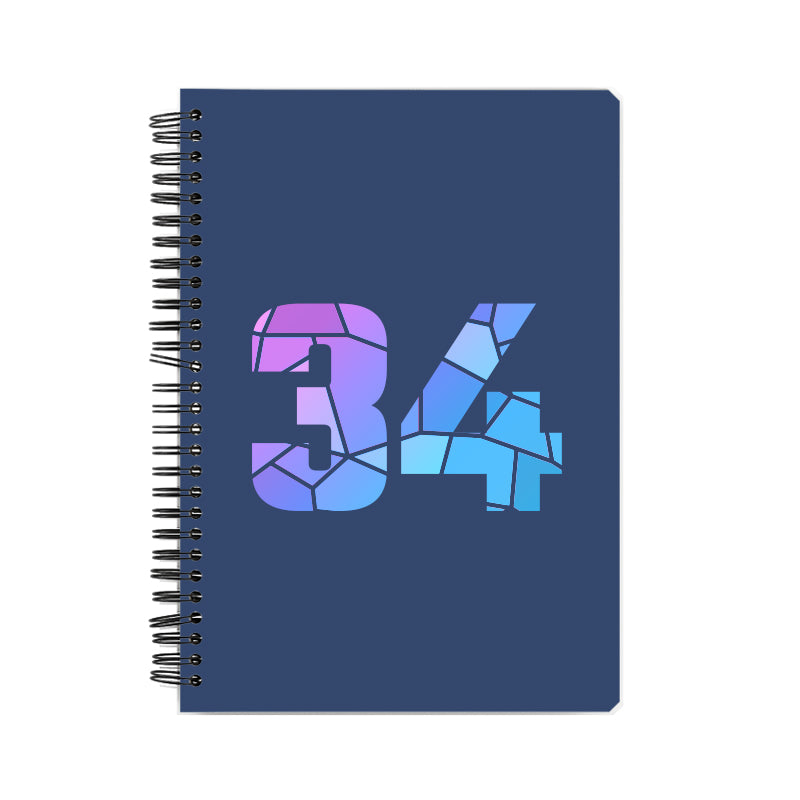 Notebook Plus One 34 Number Spiral Notebook (Navy Blue)