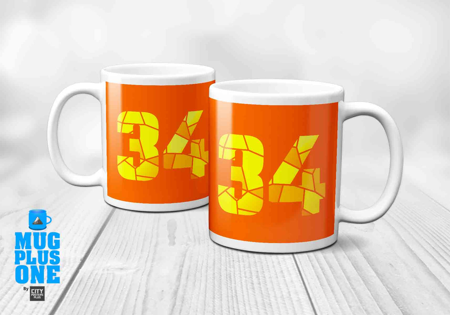 34 Number Mug (Orange)