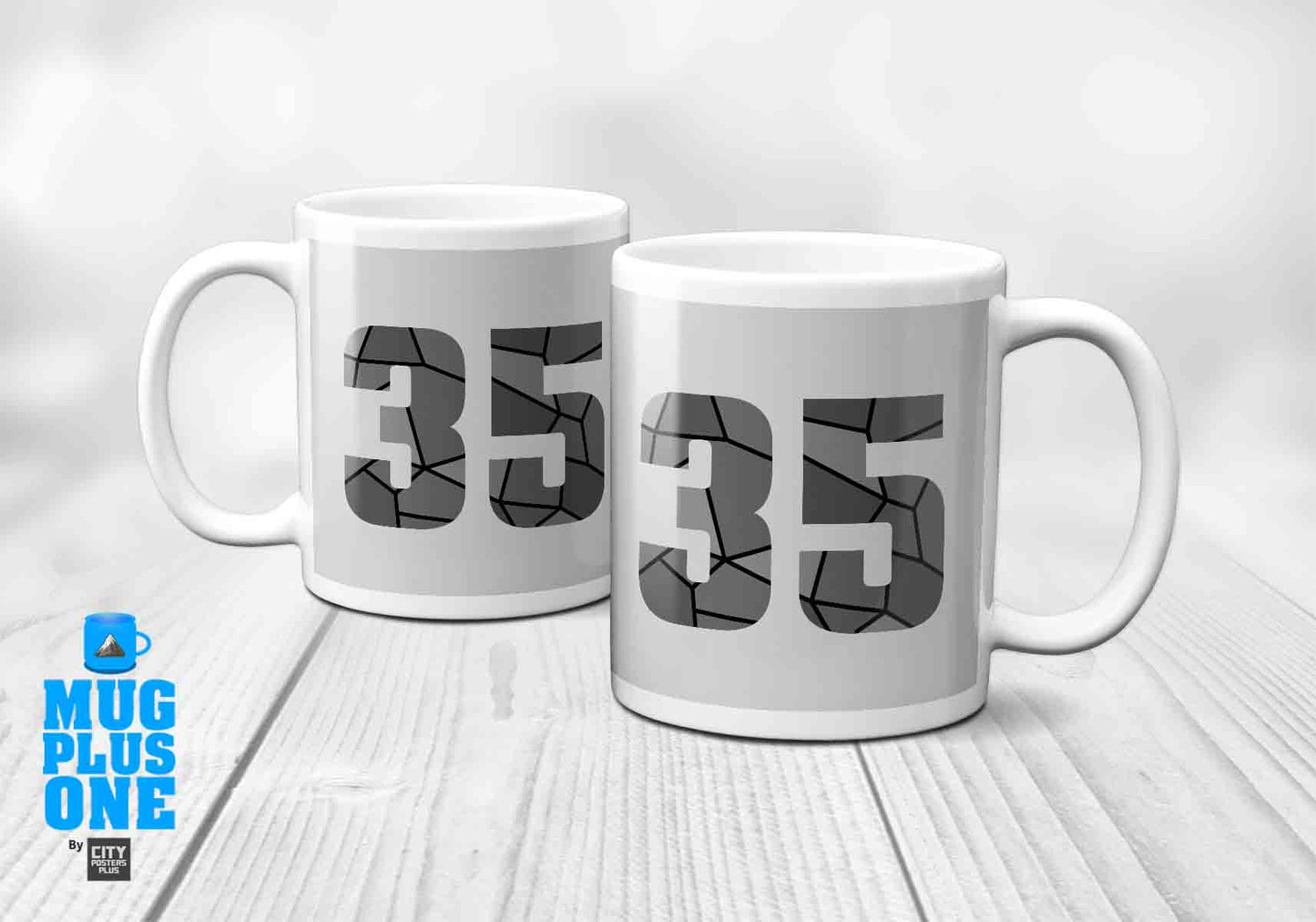 35 Number Mug (Melange Grey)