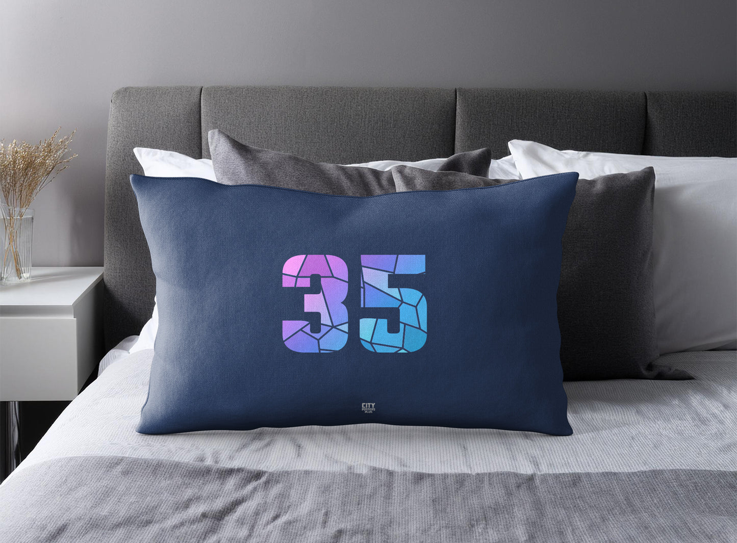 35 Number Square & Rectangle Pillow Cases | Modern Numeric Throw Pillow Covers | Print Deliver Plus by City Posters Plus