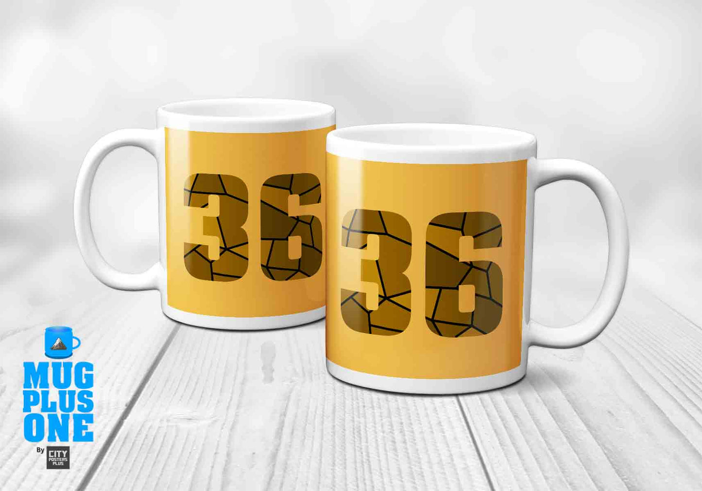 36 Number Mug (Golden Yellow)