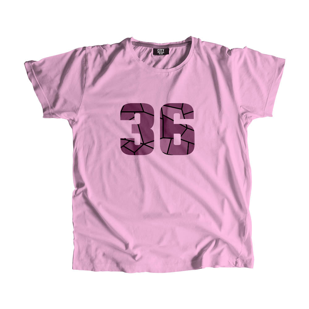 36 Number Men Unisex T-Shirt (Light Pink)| Classic Numeric Graphic Tee