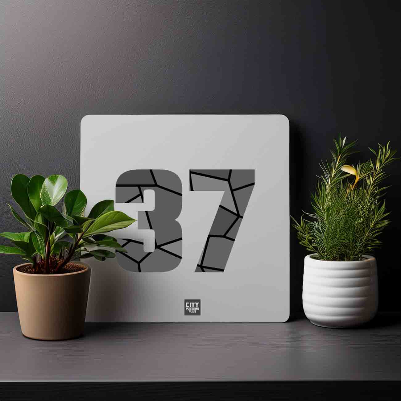37 Number Mousepad (Melange Grey)
