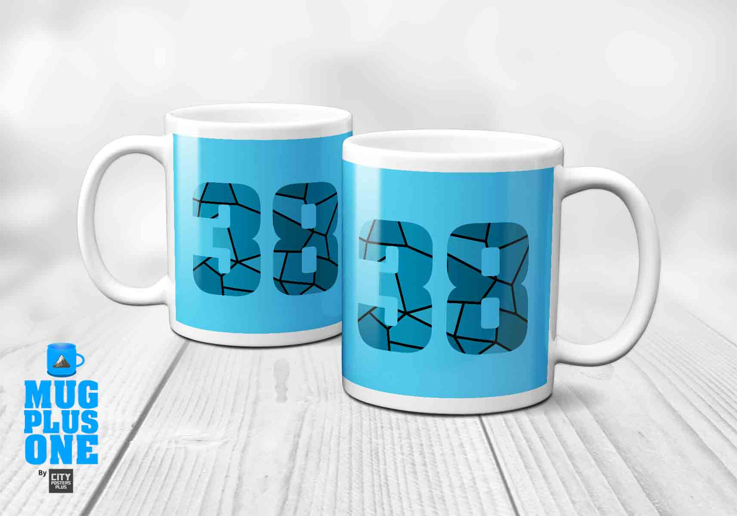 38 Number Mug (Sky Blue)