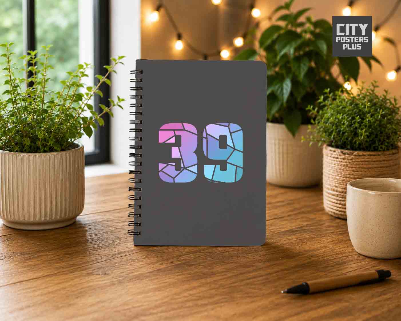 Notebook Plus One 39 Number Spiral Notebook (Charcoal Grey)