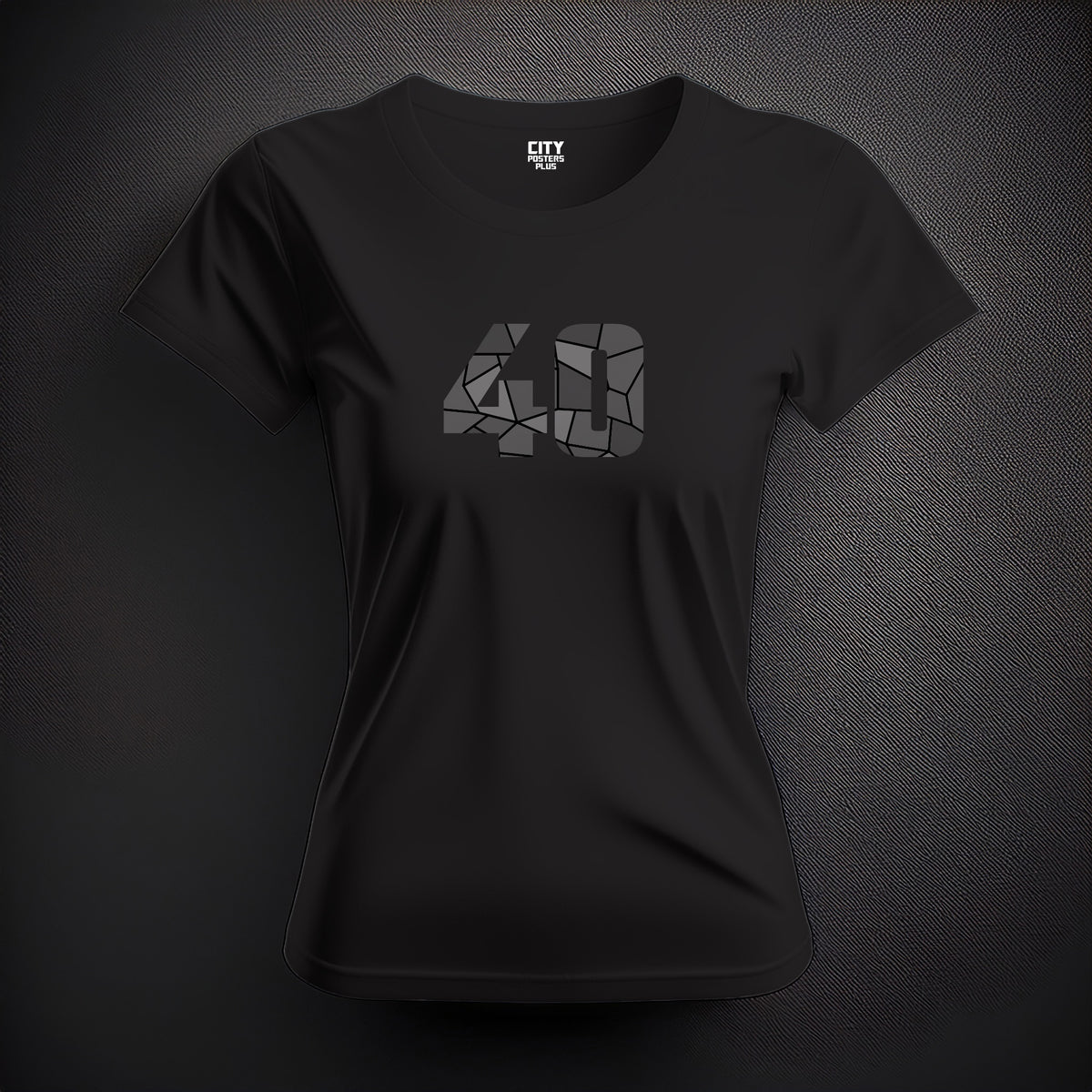Number 40 Women T-Shirt (Black) | Stylish Numeric Graphic Tee