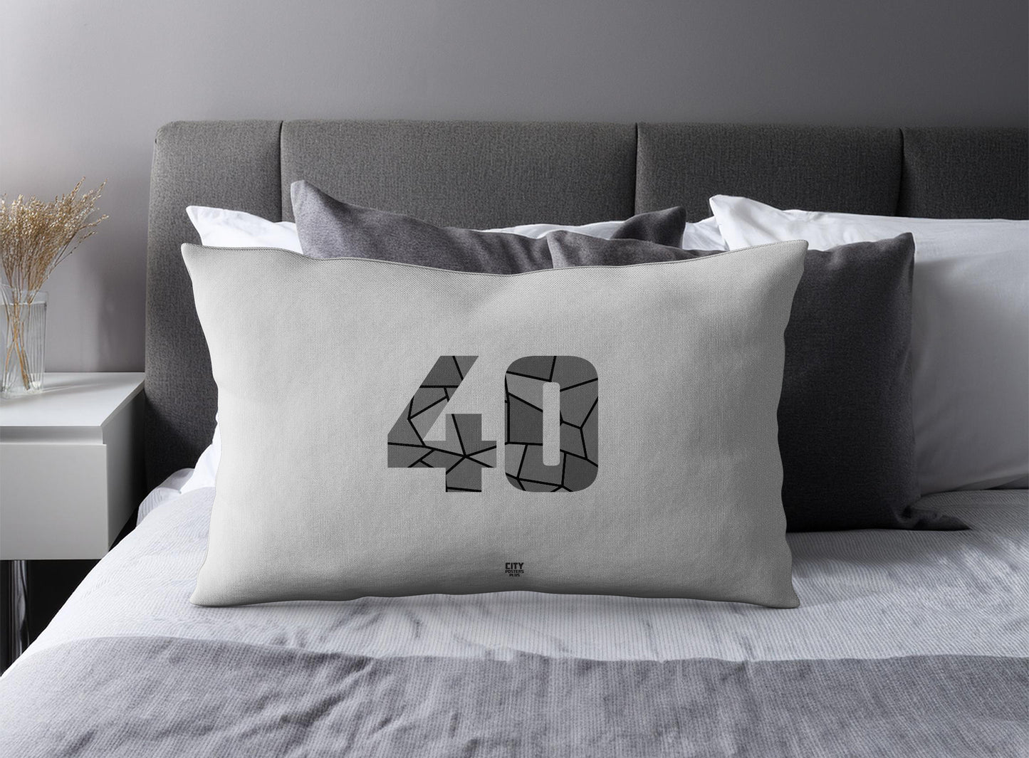 40 Number Square & Rectangle Pillow Cases | Modern Numeric Throw Pillow Covers | Print Deliver Plus by City Posters Plus