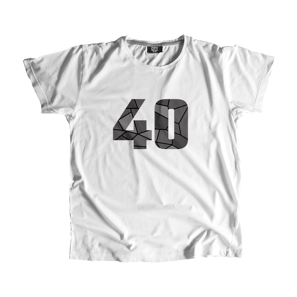 Number 40 Men Unisex T-Shirt (White)