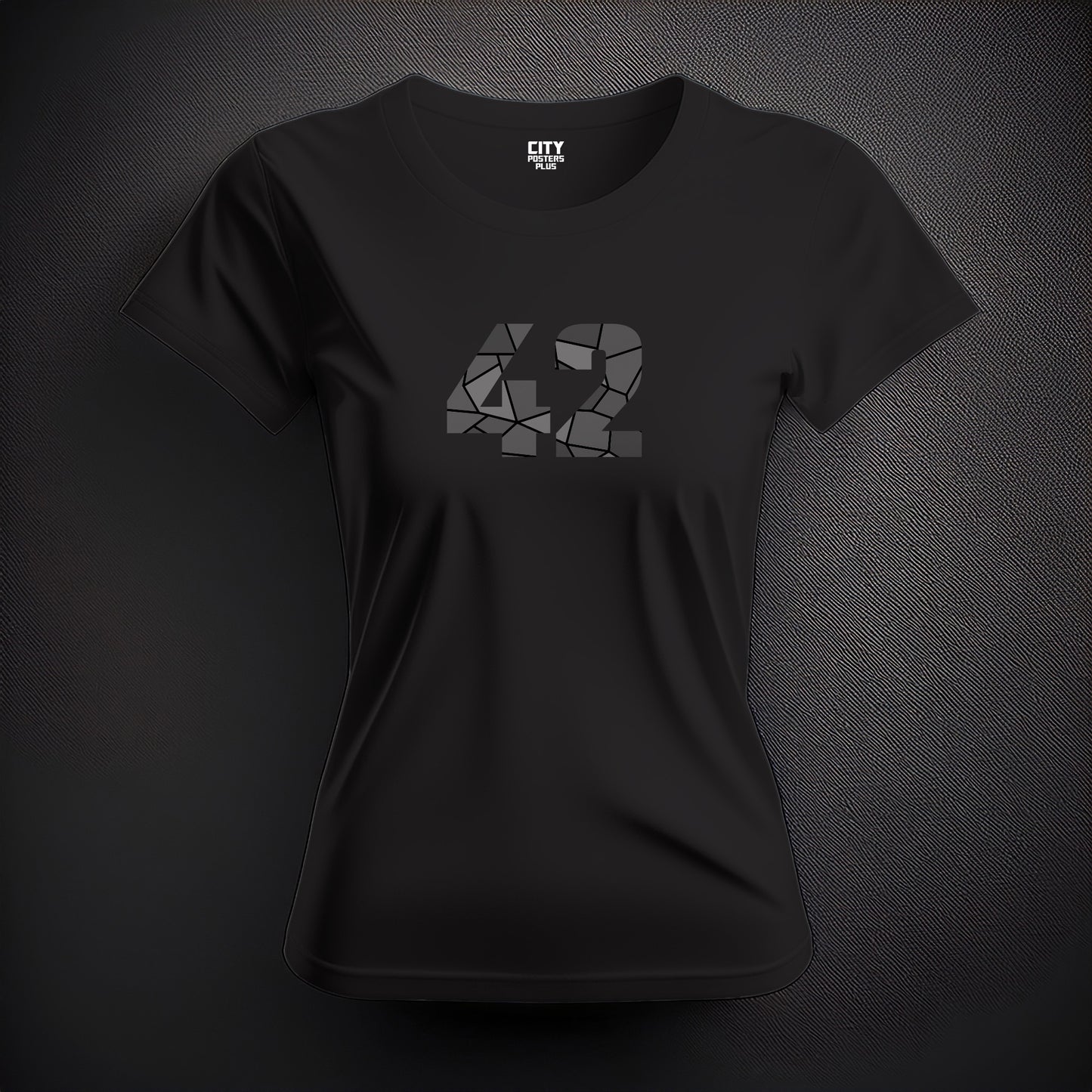 City Posters Plus 42 Number Women T-Shirt (Black) | Stylish Numeric Graphic Tee