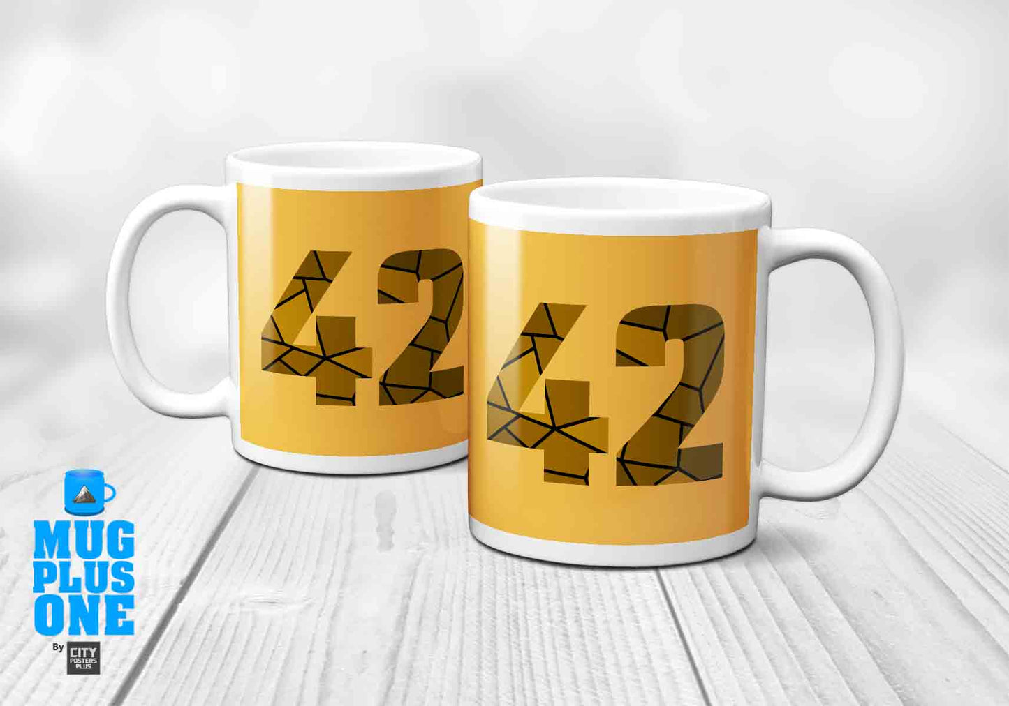 42 Number Mug (Golden Yellow)