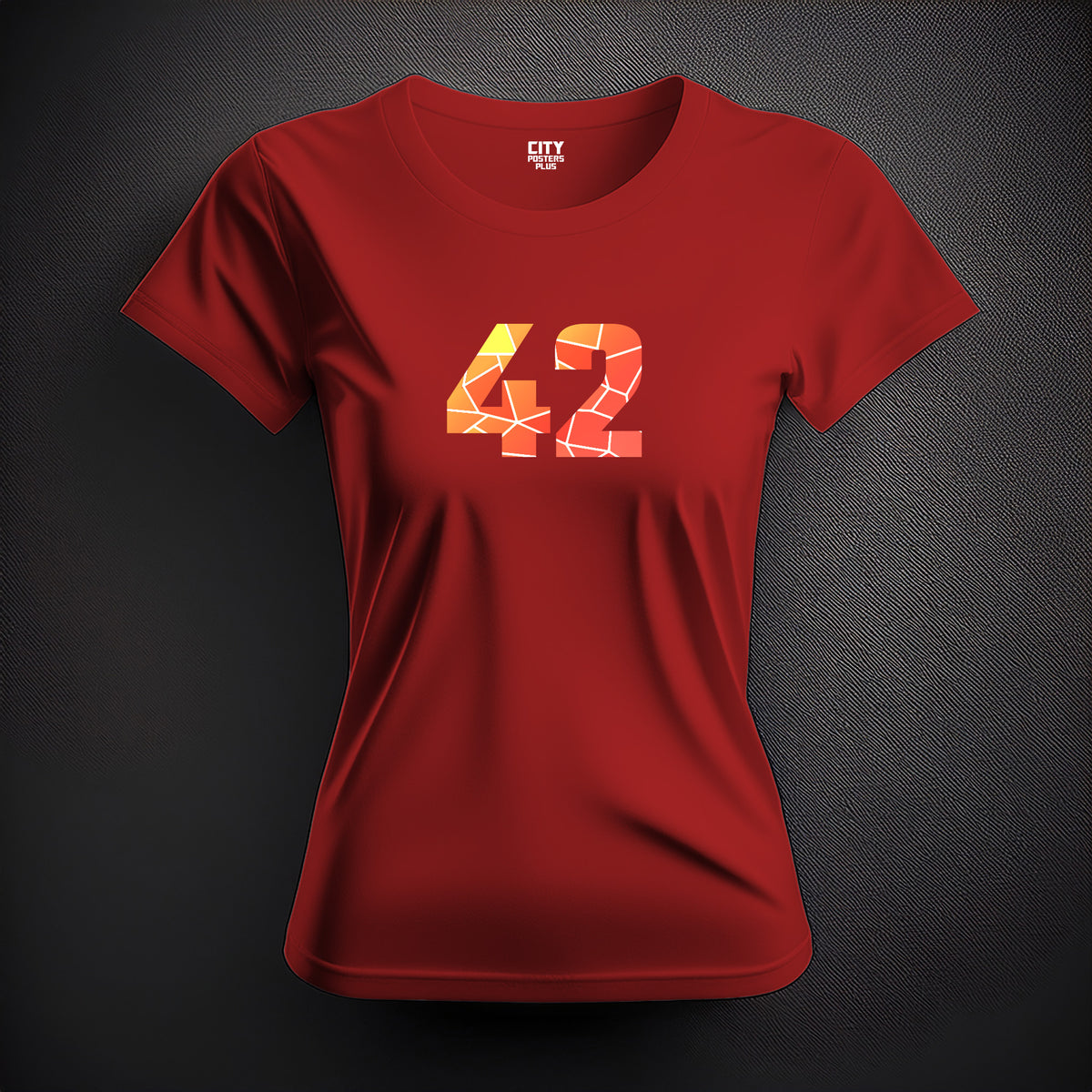 Number 42 Women T-Shirt (Red) | Stylish Numeric Graphic Tee