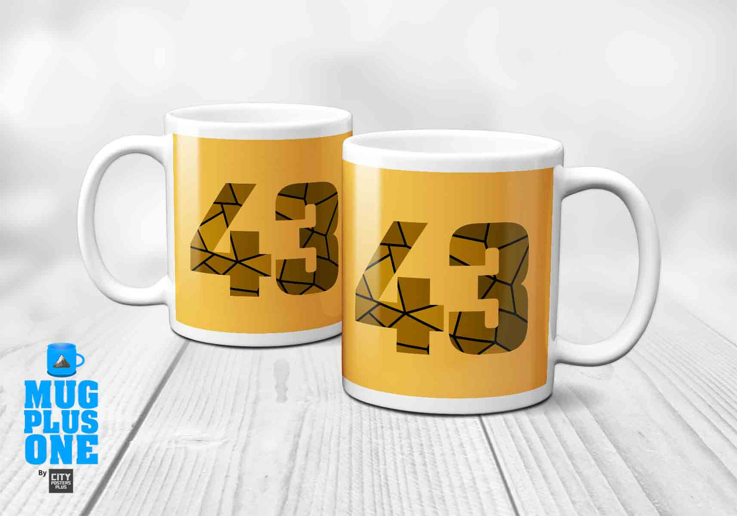 43 Number Mug (Golden Yellow)