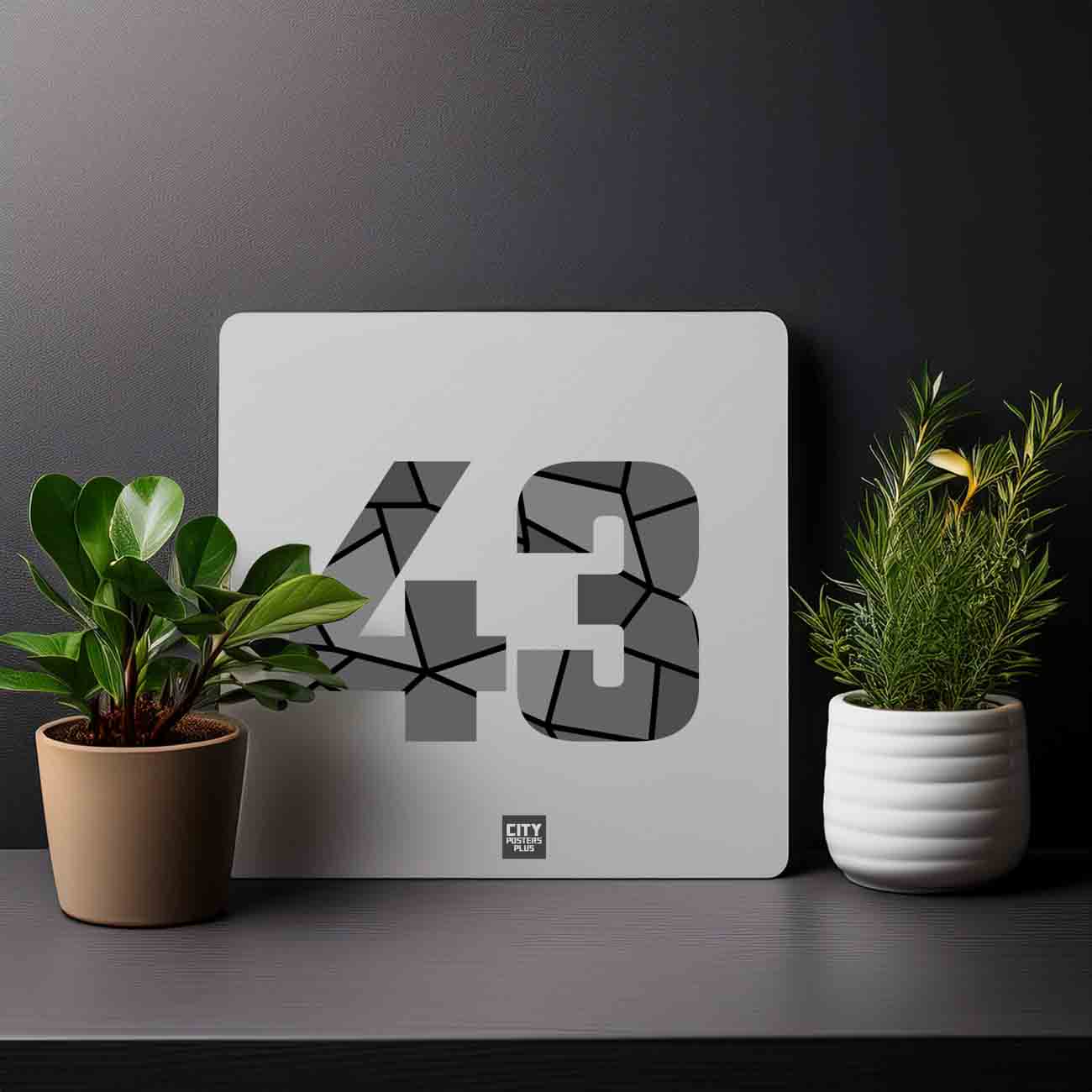 43 Number Mousepad (Melange Grey)