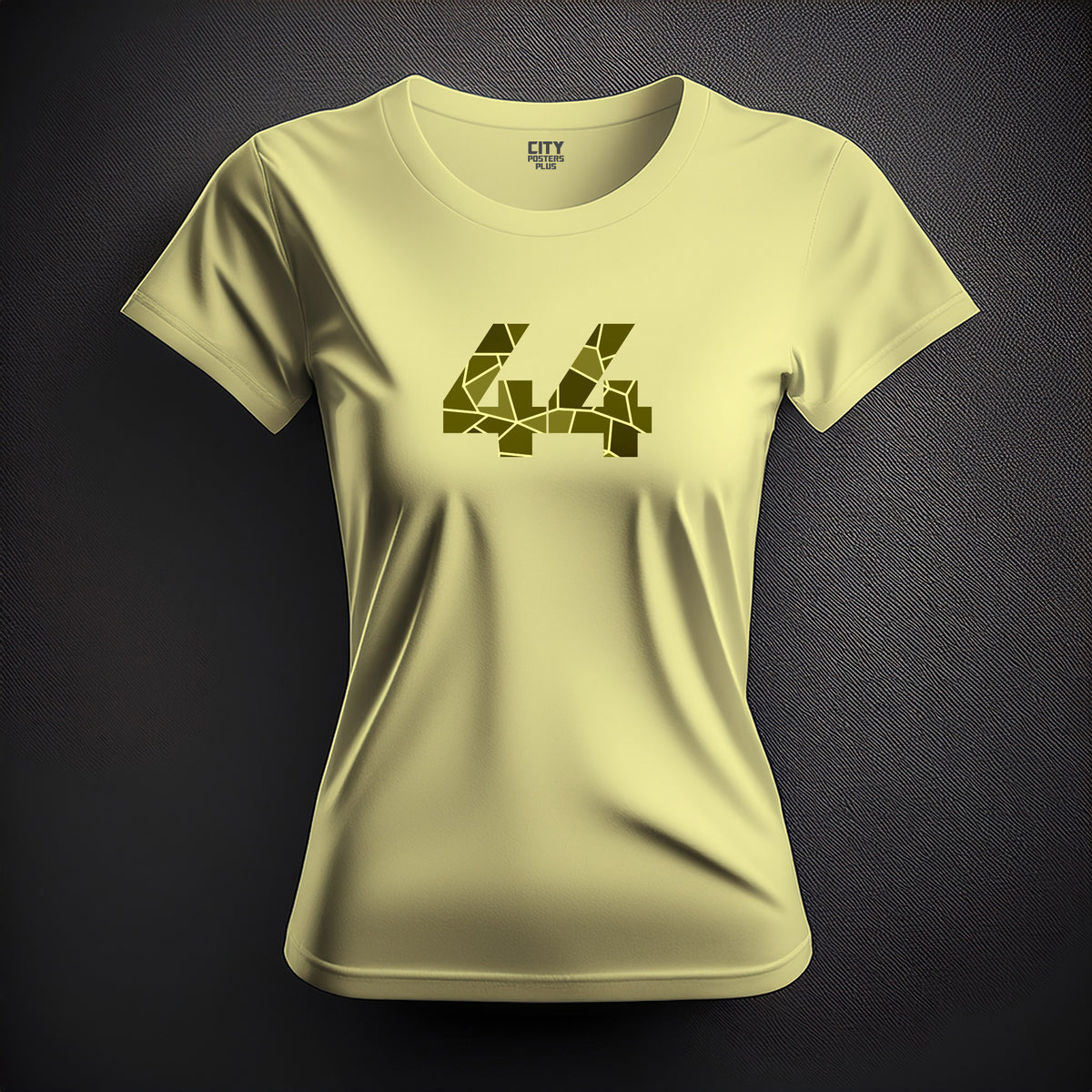 Number 44 Women T-Shirt (Butter Yellow) | Stylish Numeric Graphic Tee