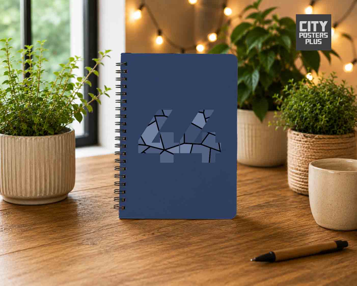 Notebook Plus One 44 Number Spiral Notebook (Navy Blue)