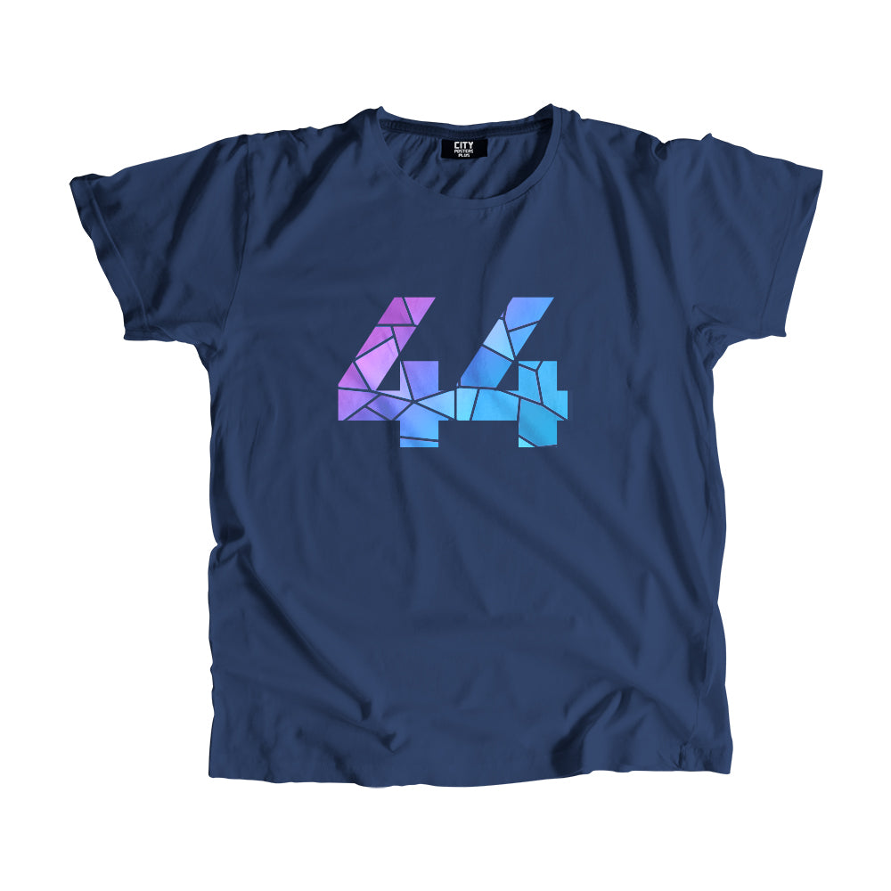44 Number Men Unisex T-Shirt (Navy Blue)| Classic Numeric Graphic Tee