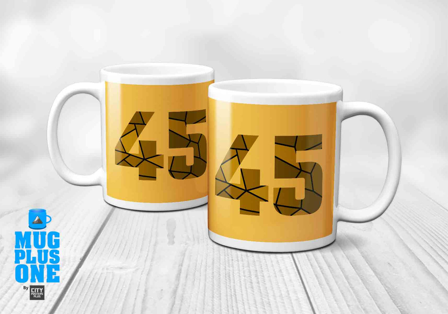 45 Number Mug (Golden Yellow)