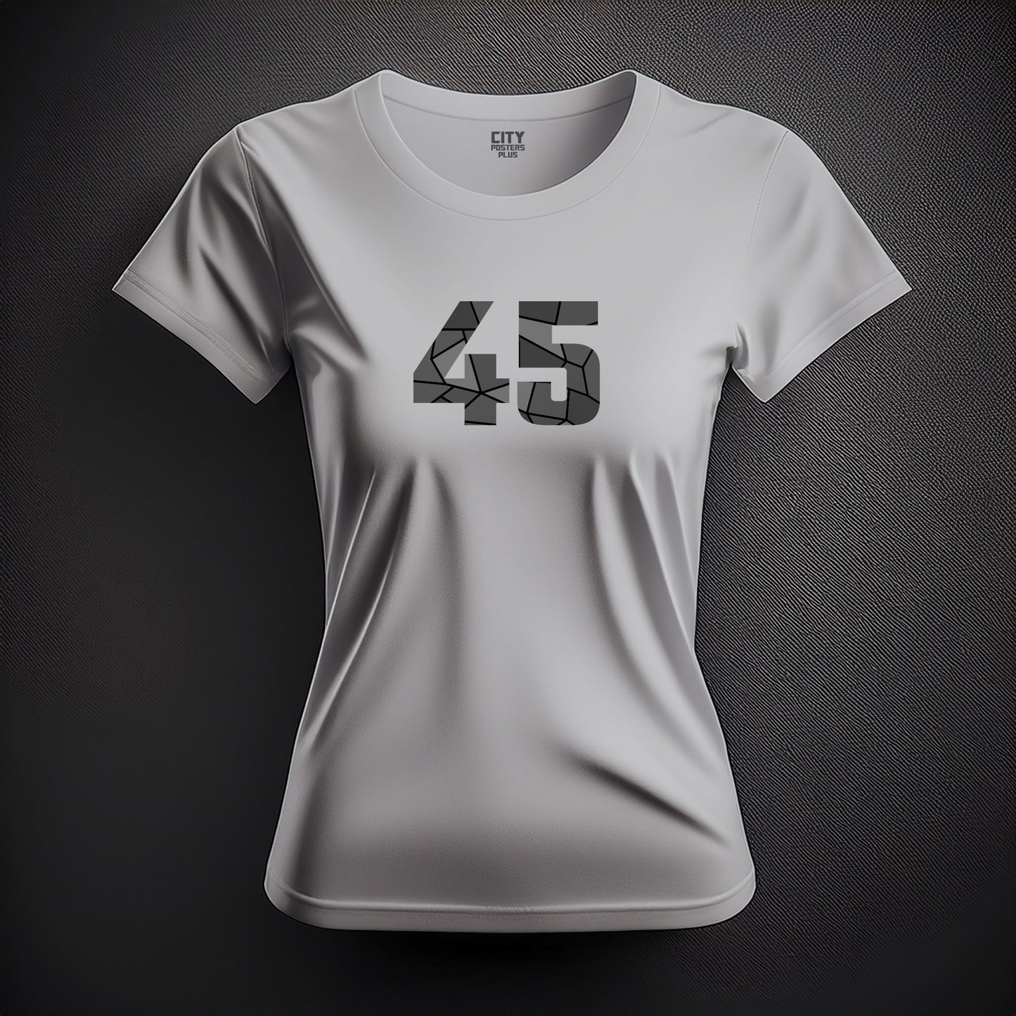 City Posters Plus 45 Number Women T-Shirt (Melange Grey) | Stylish Numeric Graphic Tee
