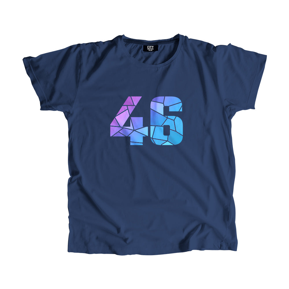 46 Number Men Unisex T-Shirt (Navy Blue)| Classic Numeric Graphic Tee