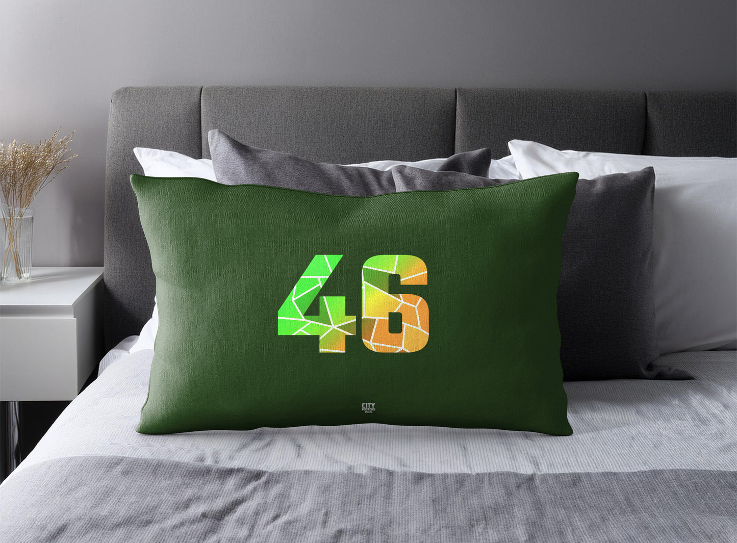 46 Number Square & Rectangle Pillow Cases | Modern Numeric Throw Pillow Covers | Print Deliver Plus by City Posters Plus