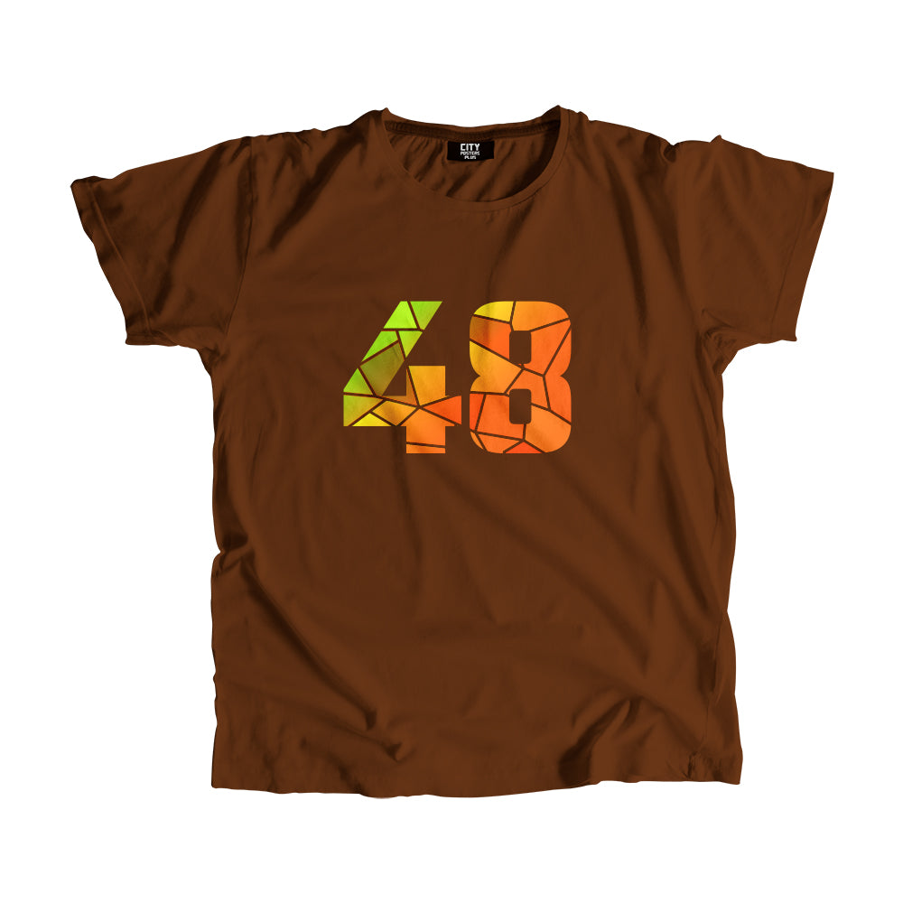 48 Number Men Unisex T-Shirt (Brown)| Classic Numeric Graphic Tee