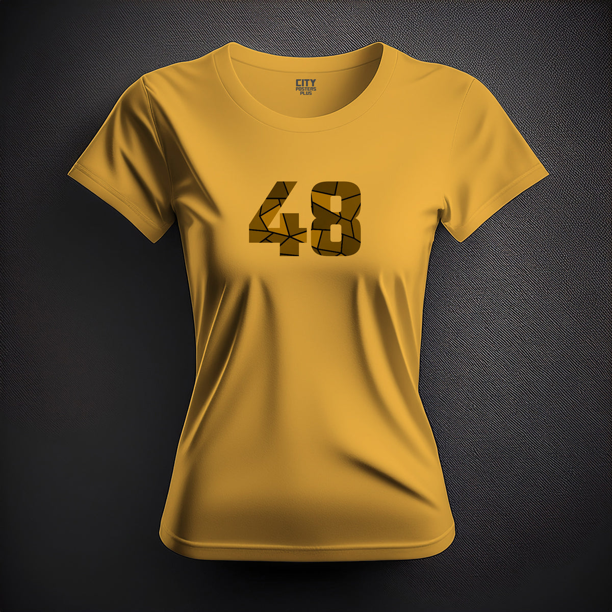 Number 48 Women T-Shirt (Golden Yellow) | Stylish Numeric Graphic Tee