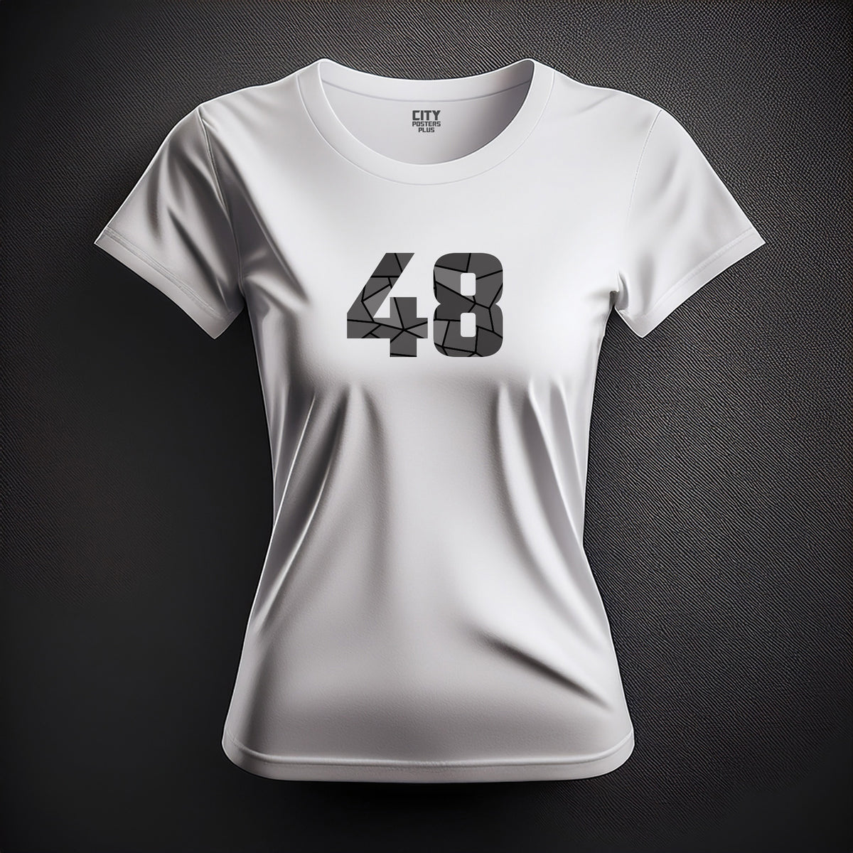 Number 48 Women T-Shirt (White) | Stylish Numeric Graphic Tee
