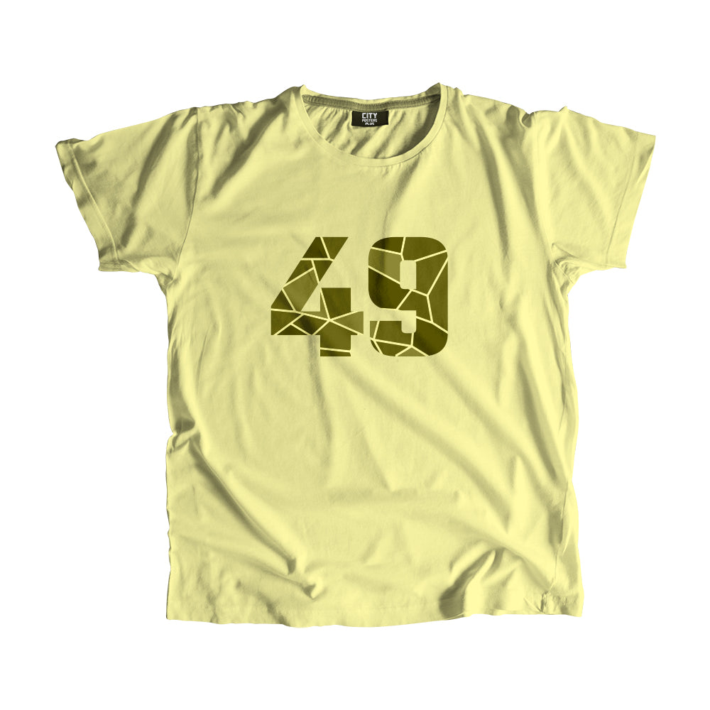 49 Number Men Unisex T-Shirt (Butter Yellow)| Classic Numeric Graphic Tee