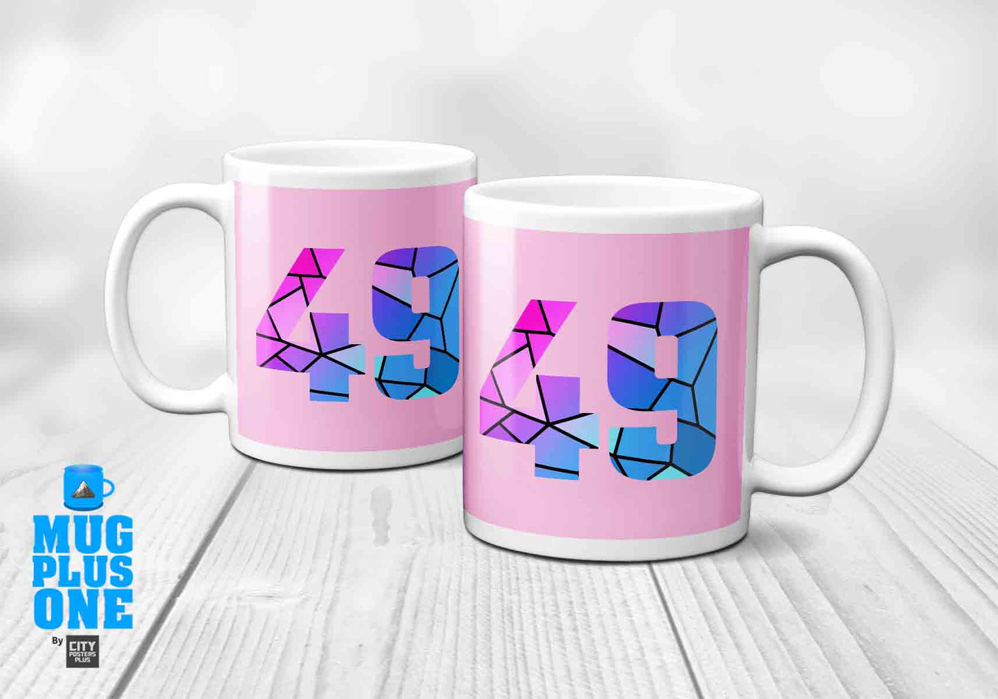49 Number Mug (Light Pink)