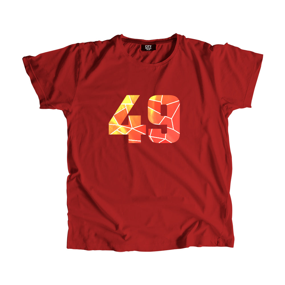 49 Number Men Unisex T-Shirt (Red)| Classic Numeric Graphic Tee