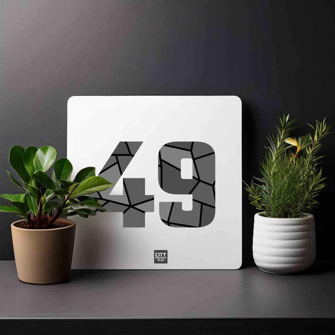 49 Number Mousepad (White)