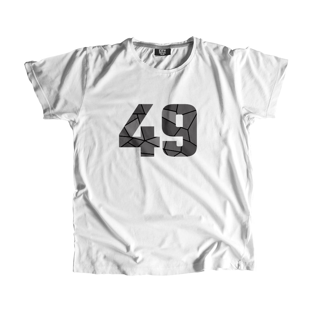 49 Number Men Unisex T-Shirt (White)| Classic Numeric Graphic Tee