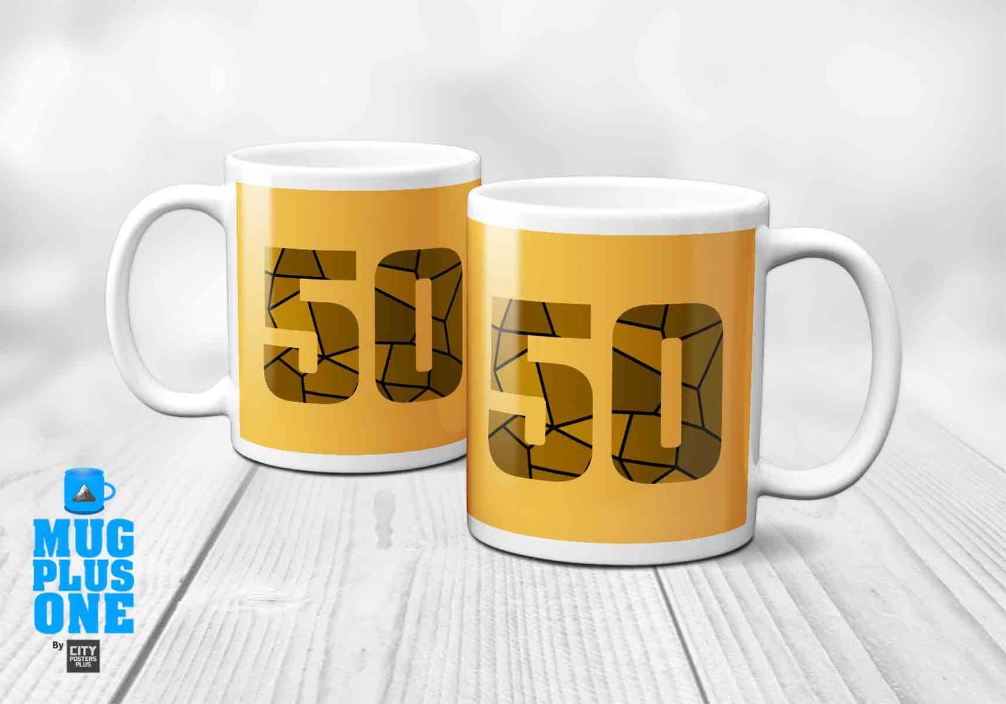 50 Number Mug (Golden Yellow)