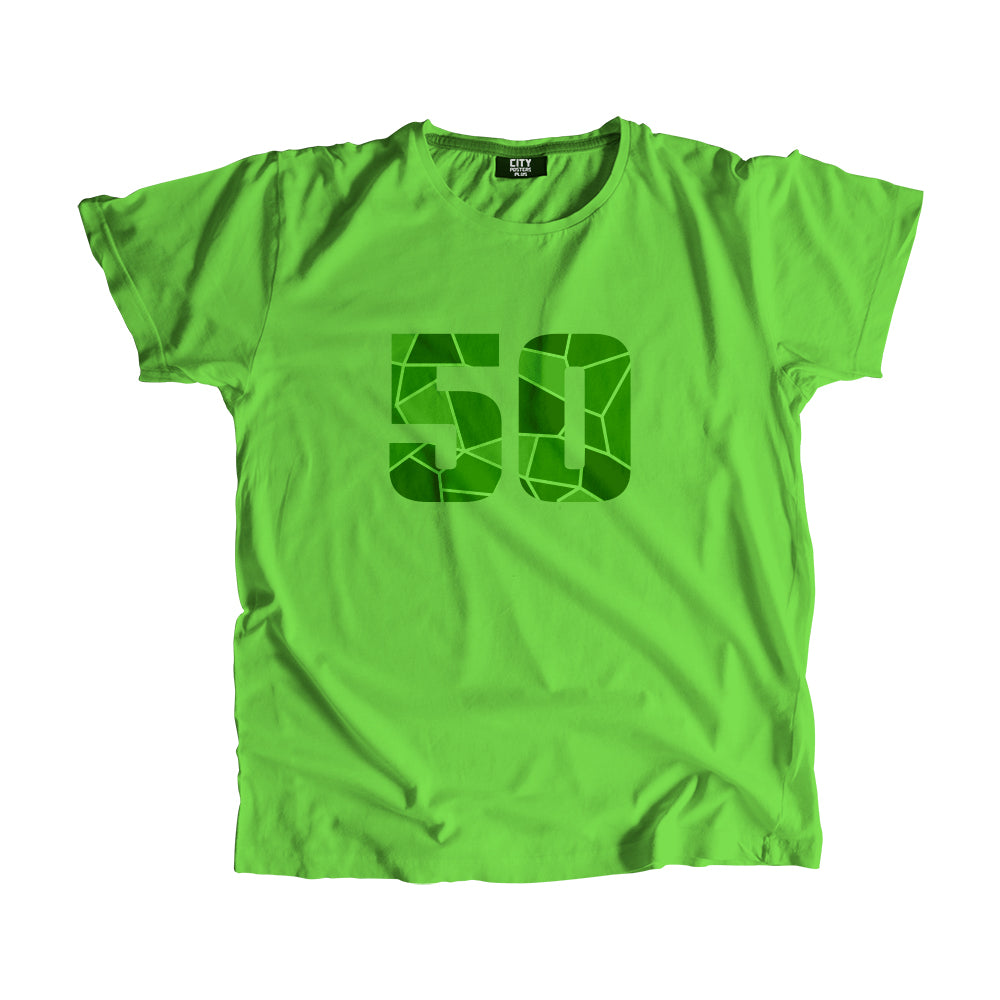 50 Number Men Unisex T-Shirt (Liril Green)| Classic Numeric Graphic Tee